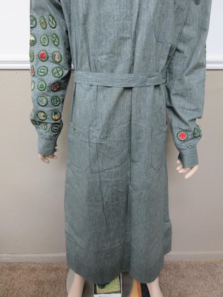 1930's hard to find Girl Scout Uniform, complete with books and badges