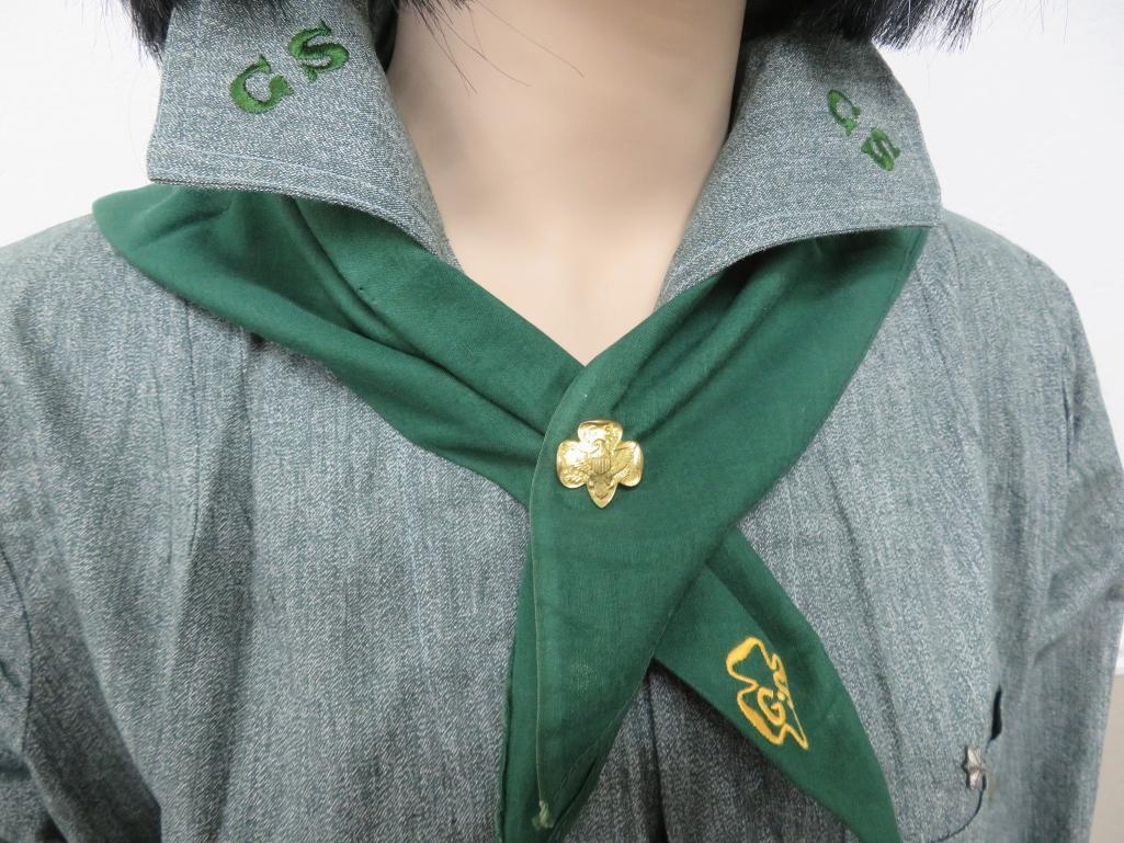 1930's hard to find Girl Scout Uniform, complete with books and badges