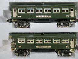 MTH Electric Train 600 Series 4-car passenger set, two tone green 3 rail, with box