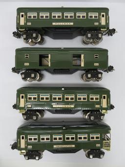 MTH Electric Train 600 Series 4-car passenger set, two tone green 3 rail, with box