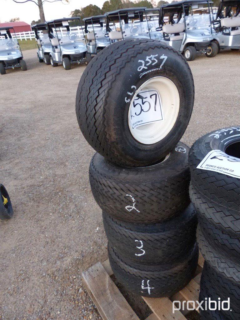 (4) 18x8.5x8 Used Tires and Rims (Flood Damaged)