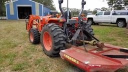 Kubota MX5200D MFWD Tractor, s/n 52200: Rollbar, Kubota LA1065 Loader w/ Bu