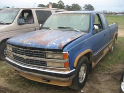 1993 Chevy 1500 4WD Pickup, s/n 2GCUK19F6P1165690: 167K mi.