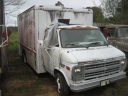 1987 Chevy 30 Van, s/n 2GCHG31K5H4145971: w/ Box Body