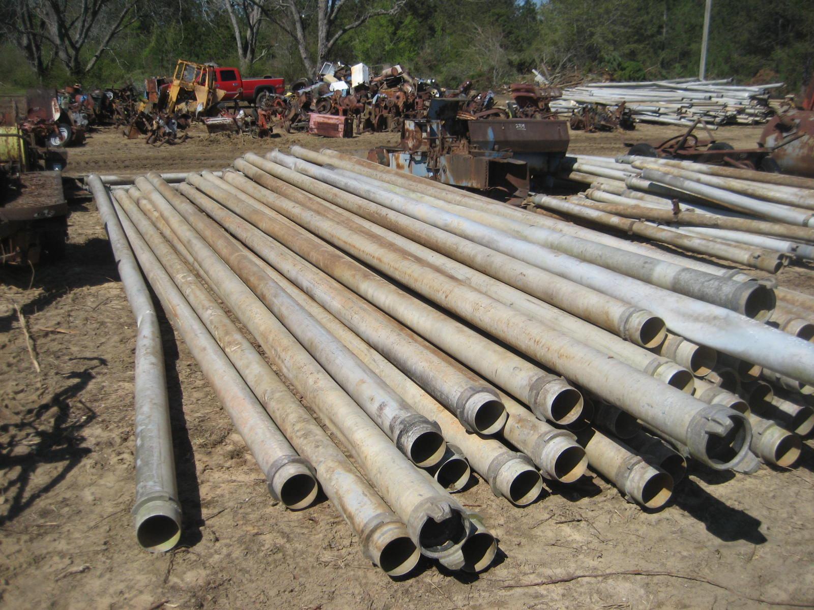 (3) Piles of Aluminum Irrigation Pipe
