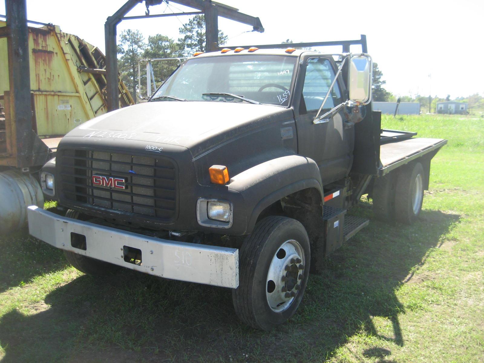 1997 GMC Flatbed Dump Truck, s/n 1GDG6H1PSVJ511505: S/A, Gas Eng., 5/2-sp.