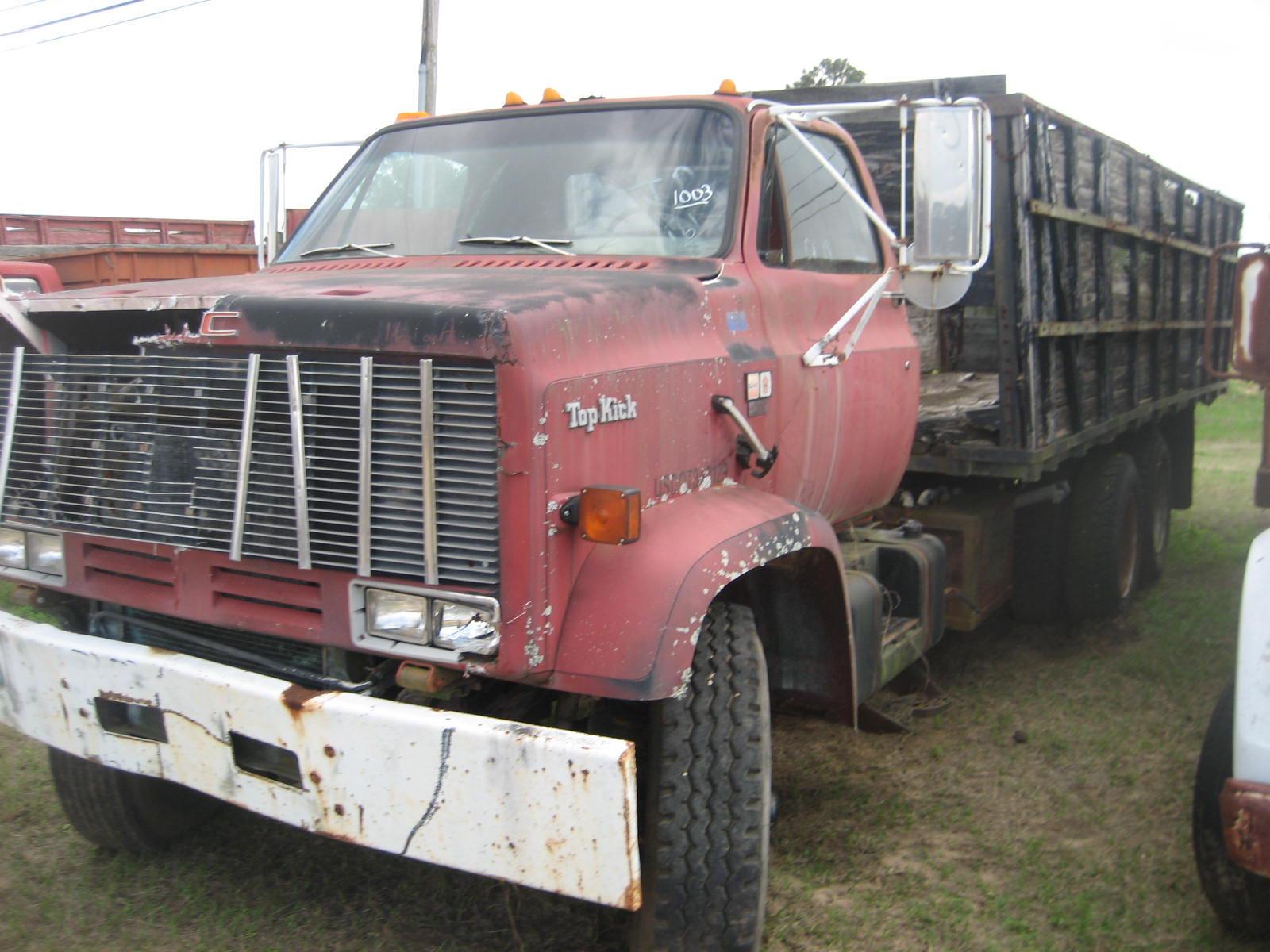 1982 GMC Topkick Flatbed Truck, s/n 1GD57D4Y3CV590600: T/A, Diesel Eng., Wo
