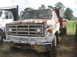 1980 GMC 7000 Flatbed Flatbed Dump Truck, s/n T170BAV584203: S/A, Gas Eng.,