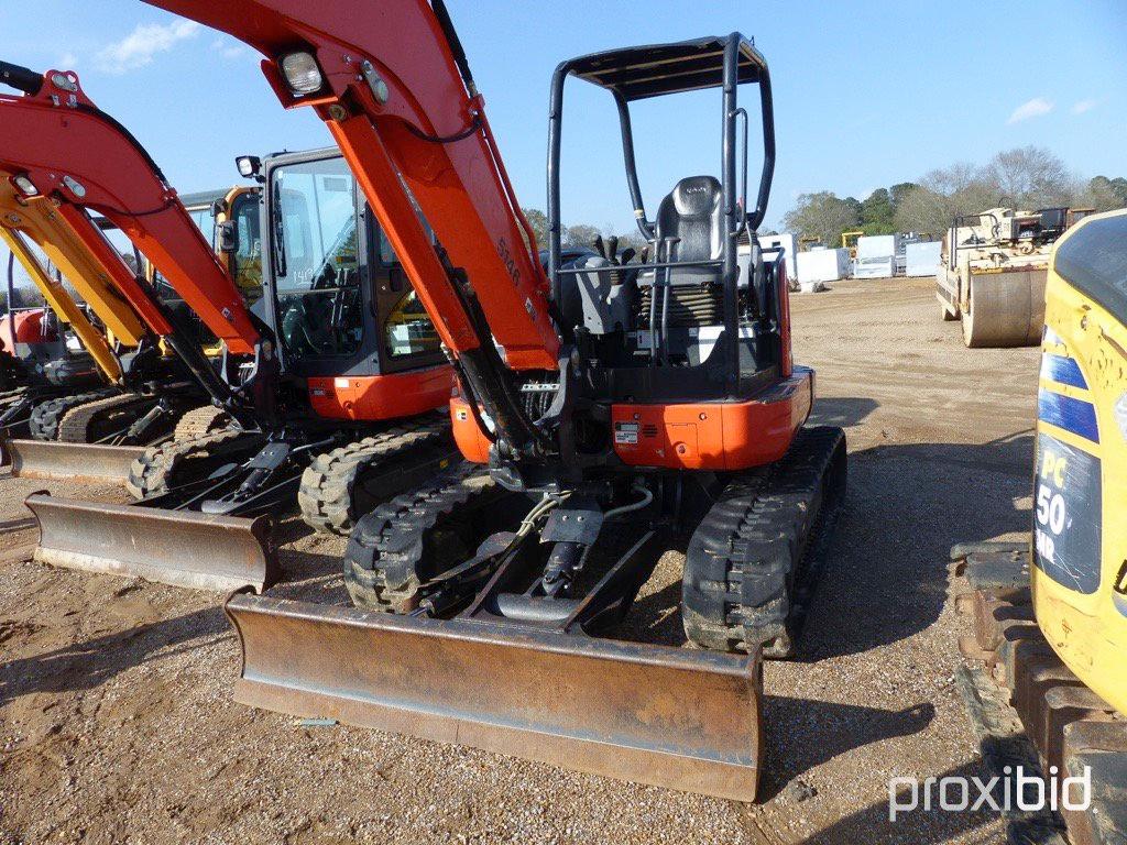 2014 Kubota U55-4RIA Mini Excavator, s/n 25146: Blade, Meter Shows 1209 hrs