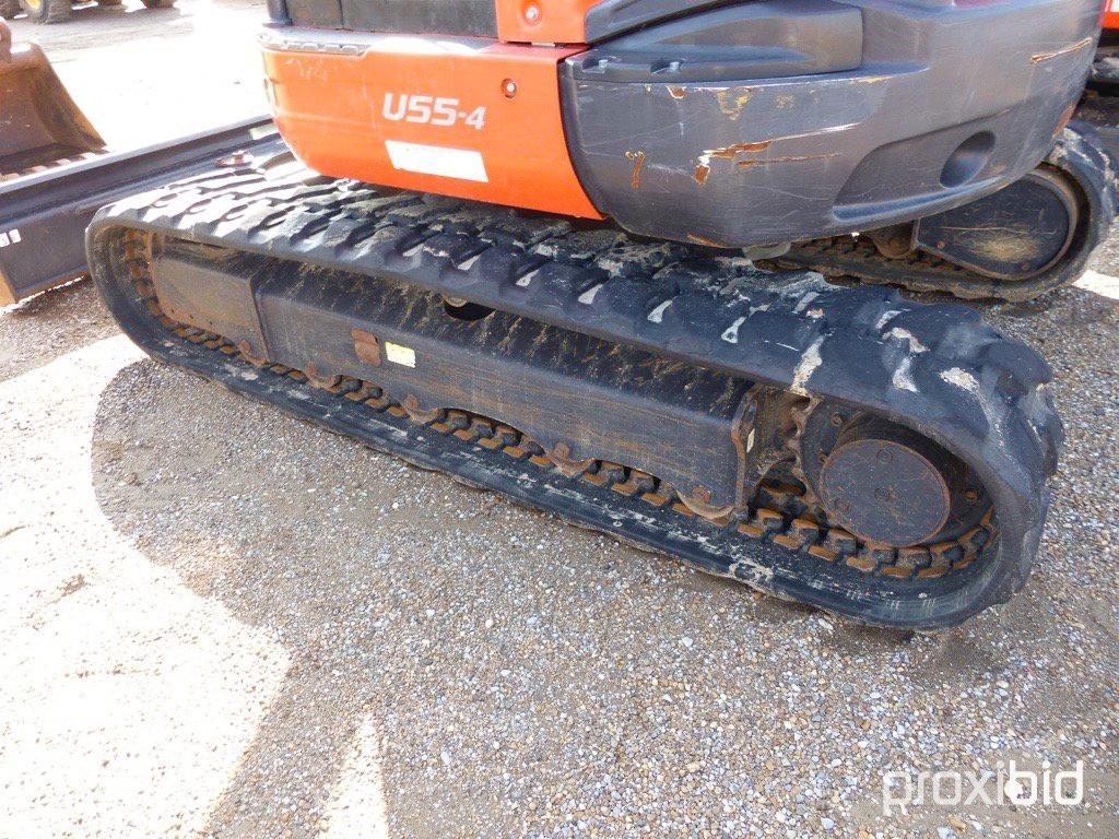 2014 Kubota U55-4RIA Mini Excavator, s/n 25146: Blade, Meter Shows 1209 hrs