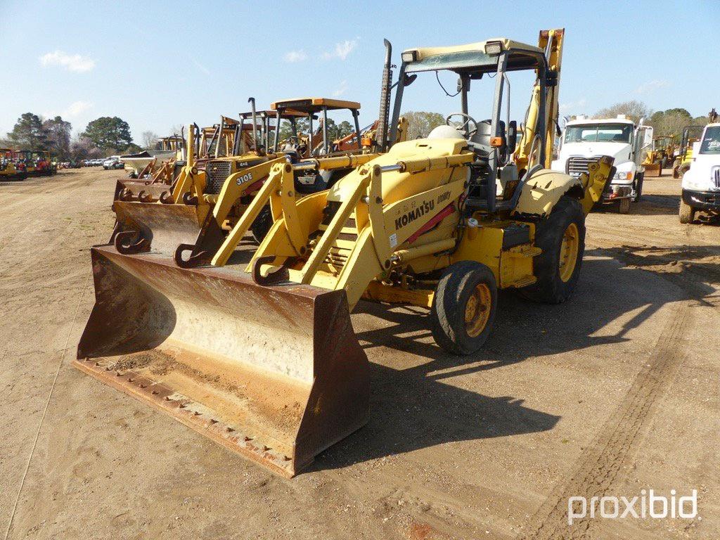 2001 Komatsu WB140-2 Loader Backhoe, s/n F11252: Canopy, GP Loader, 12" Bkt