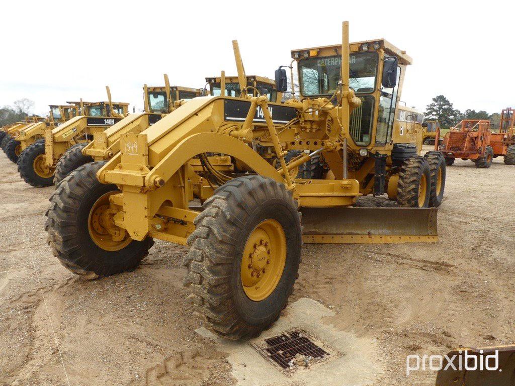 2007 Cat 140H Motor Grader, s/n APM03573: C/A, Heat, 14' Sliding Moldboard,