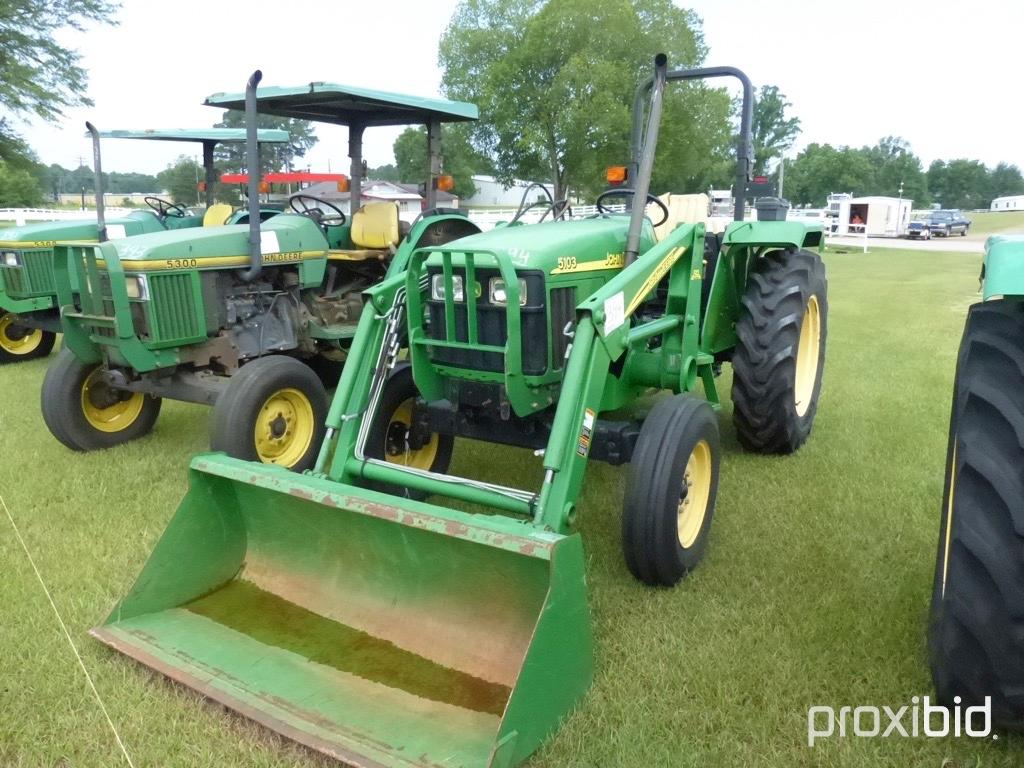 2005 John Deere 5103 Tractor, s/n PY5103U004757: 2wd, Rollbar, JD 512 Loade