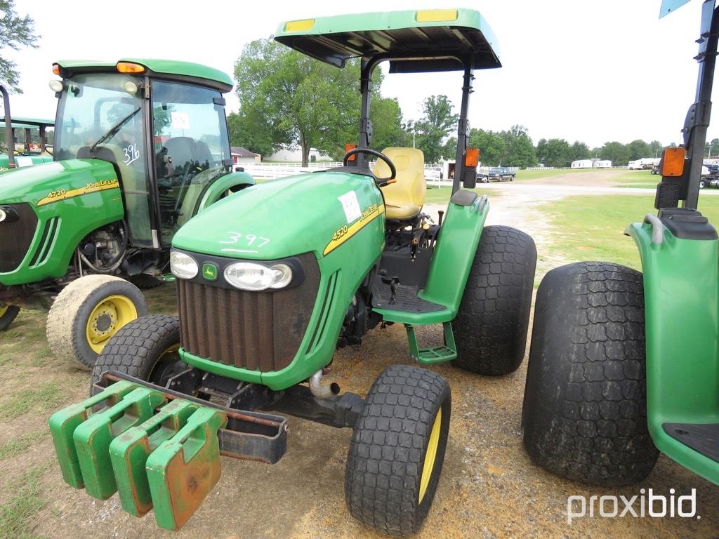 John Deere 4520 MFWD Tractor, s/n LV4520P755129: Canopy, 2 Hyd. Remotes, Fr