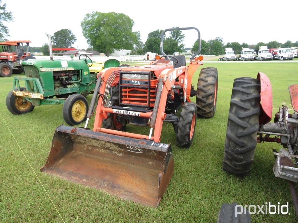 2004 Kubota L4300DT MFWD Tractor, s/n 54369: BushHog Loader w/ Bkt., Shuttl