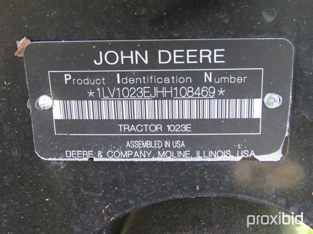 John Deere 1023E MFWD Tractor, s/n 1LV1023EJHH108469: Rollbar, JD D120 Load