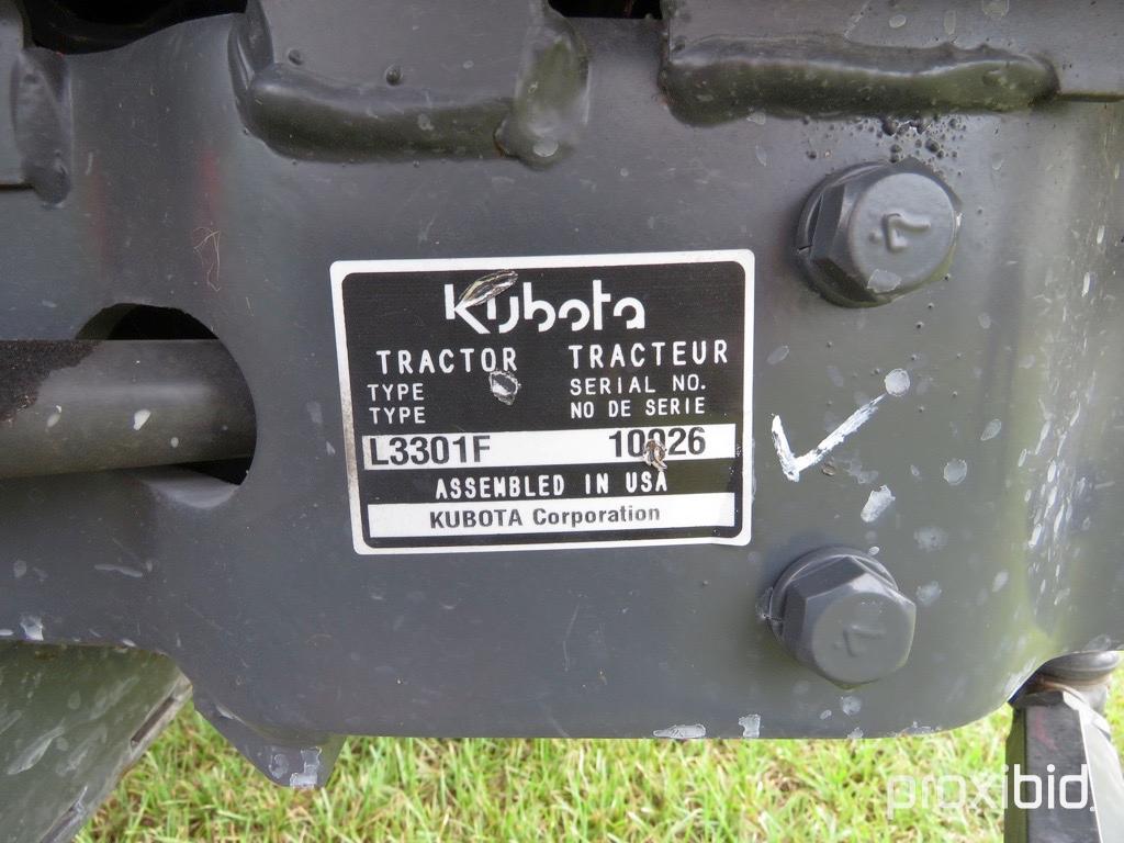 2017 Kubota L3301F Tractor, s/n 10026: 2wd, Rollbar, Turf Tires, Demo Unit,
