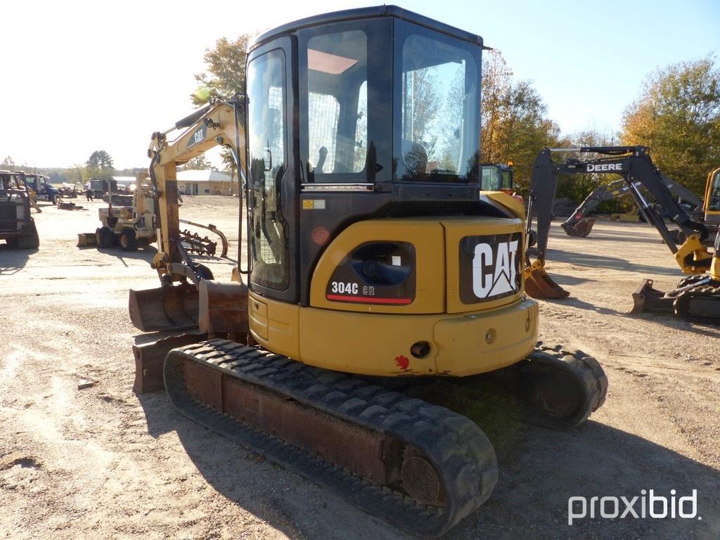 2007 Cat 304C Mini Excavator, s/n FPK01578: Encl. Cab, Manual Thumb, Push B