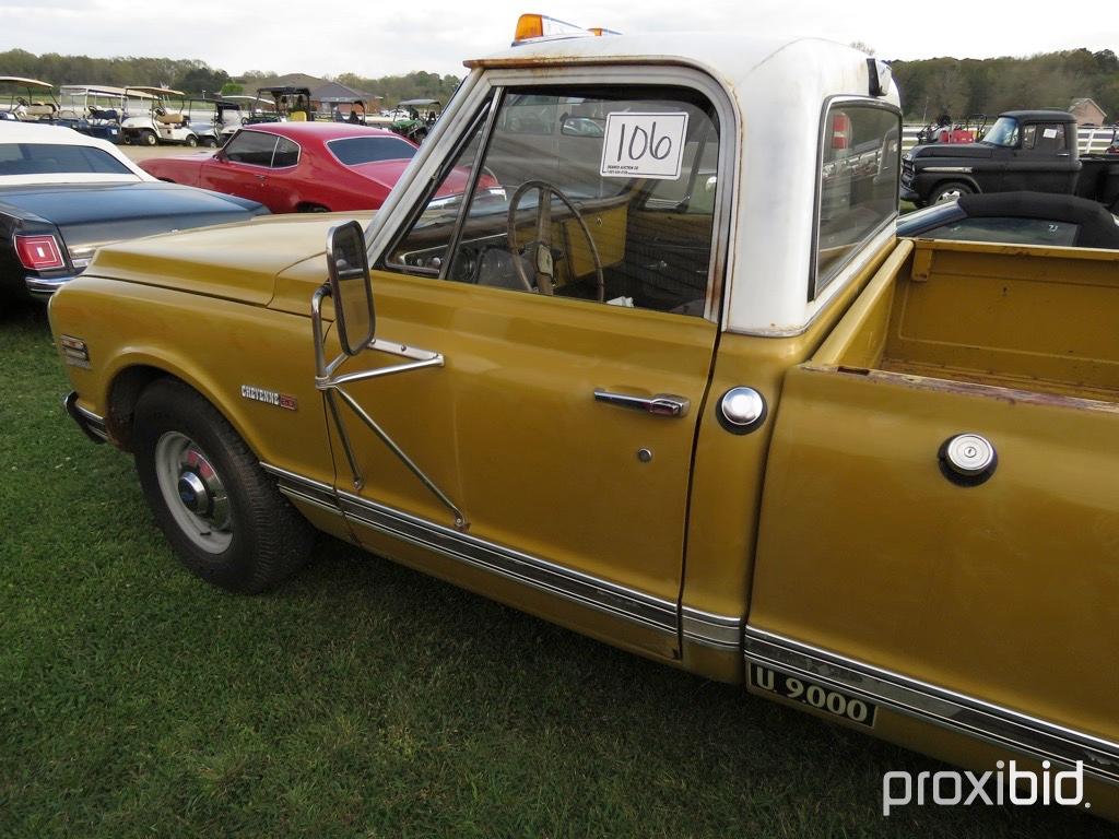 1972 Chevy Cheyenne 20 Pickup, s/n CCE242Z167429: Reg. Cab, 350 Eng., Manua