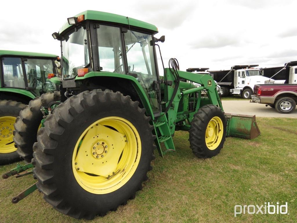 John Deere 6605 MFWD Tractor, s/n L06605Y337464: C/A, JD 740 Loader, 18.4-3