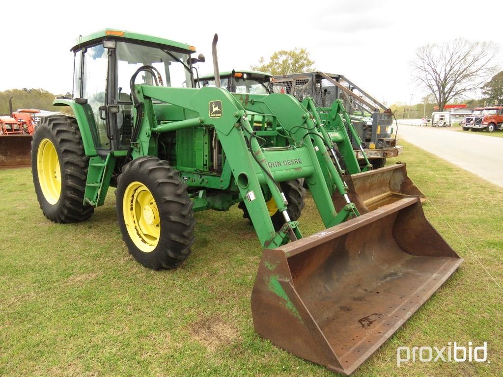 John Deere 6605 MFWD Tractor, s/n L06605Y337464: C/A, JD 740 Loader, 18.4-3