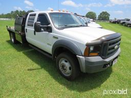 2006 Ford F550 4WD Flatbed Truck, s/n 1FDAW57P56EC84798: 4-door, Powerstrok