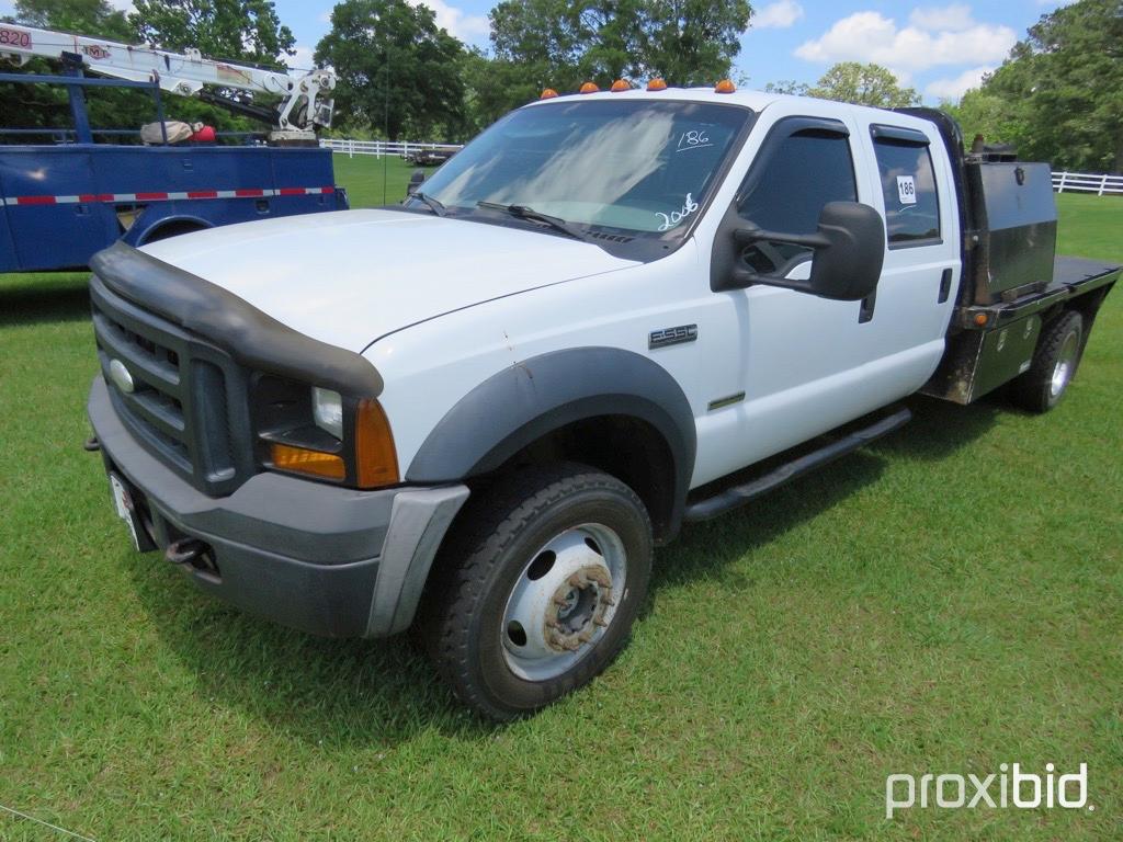 2006 Ford F550 4WD Flatbed Truck, s/n 1FDAW57P56EC84798: 4-door, Powerstrok