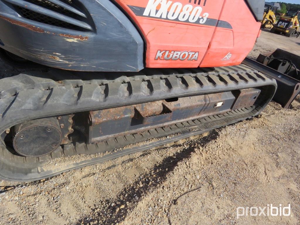 2011 Kubota KX080-3 Midi Excavator, s/n 24220: Quick Coupler, 24" Trenching