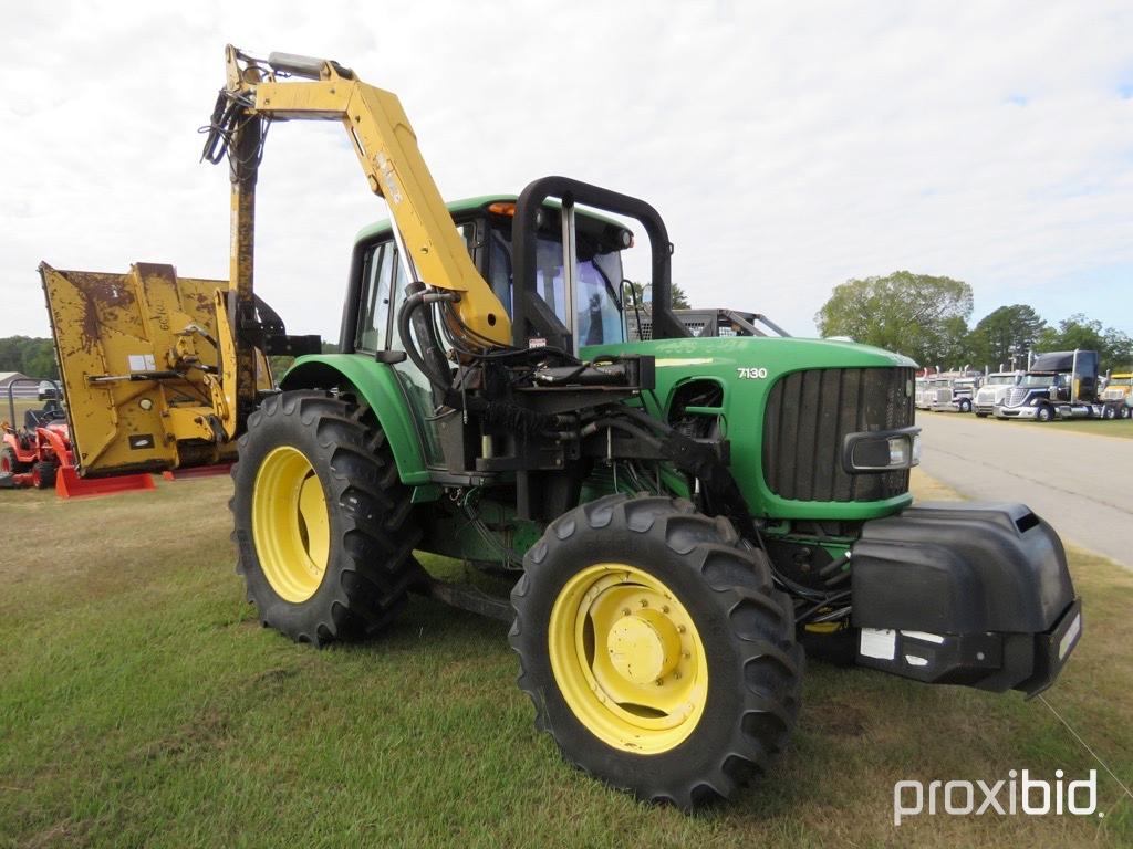 John Deere 7130 Tractor, s/n L07130H586689: C/A, 6-cyl. Diesel, 16-sp. Powe