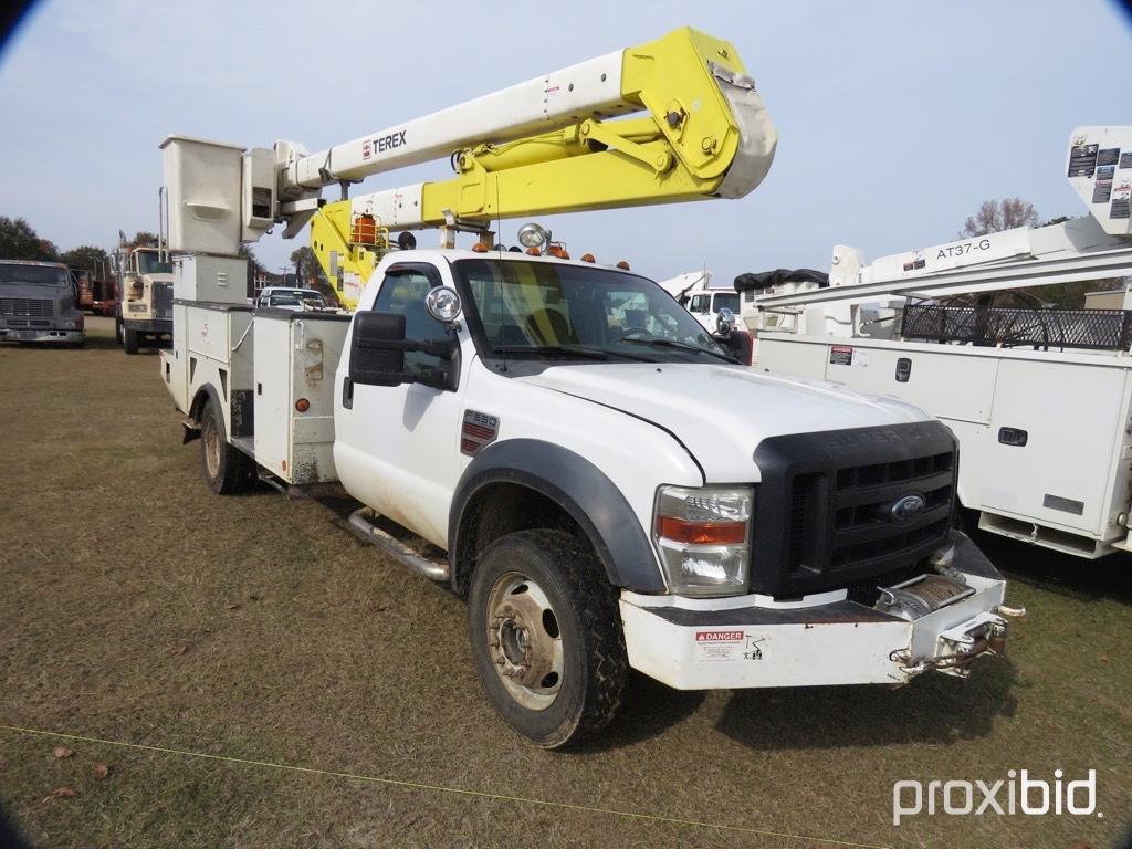 2009 Ford F550 4WD Bucket Truck, s/n 1FDAF57R89EB25540: Auto, Terex Hi Rang