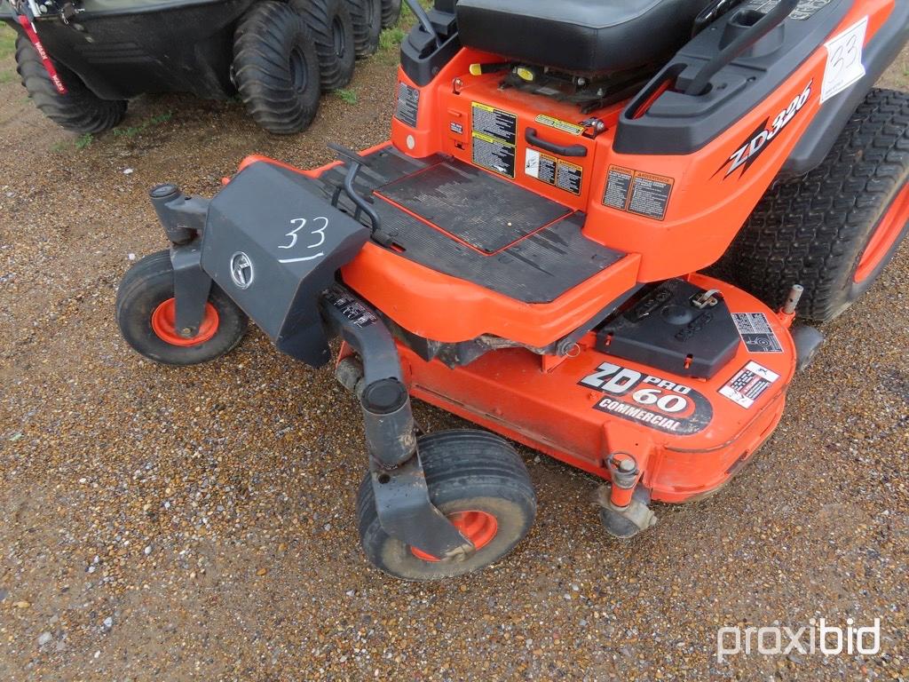 Kubota ZD326P Zero-turn Mower, s/n 15652: 60" Cut, Remaining Warranty, Mete