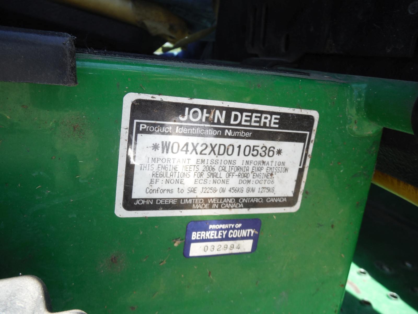 2006 John Deere TX Gator Utility Vehicle, s/n W04X2XD010536 (No Title): Kaw