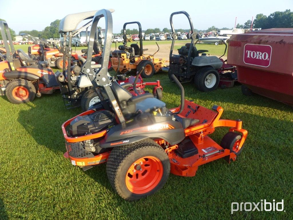 Kubota Z421KWT-60 Zero-turn Mower, s/n 22018: Meter Shows 85 hrs