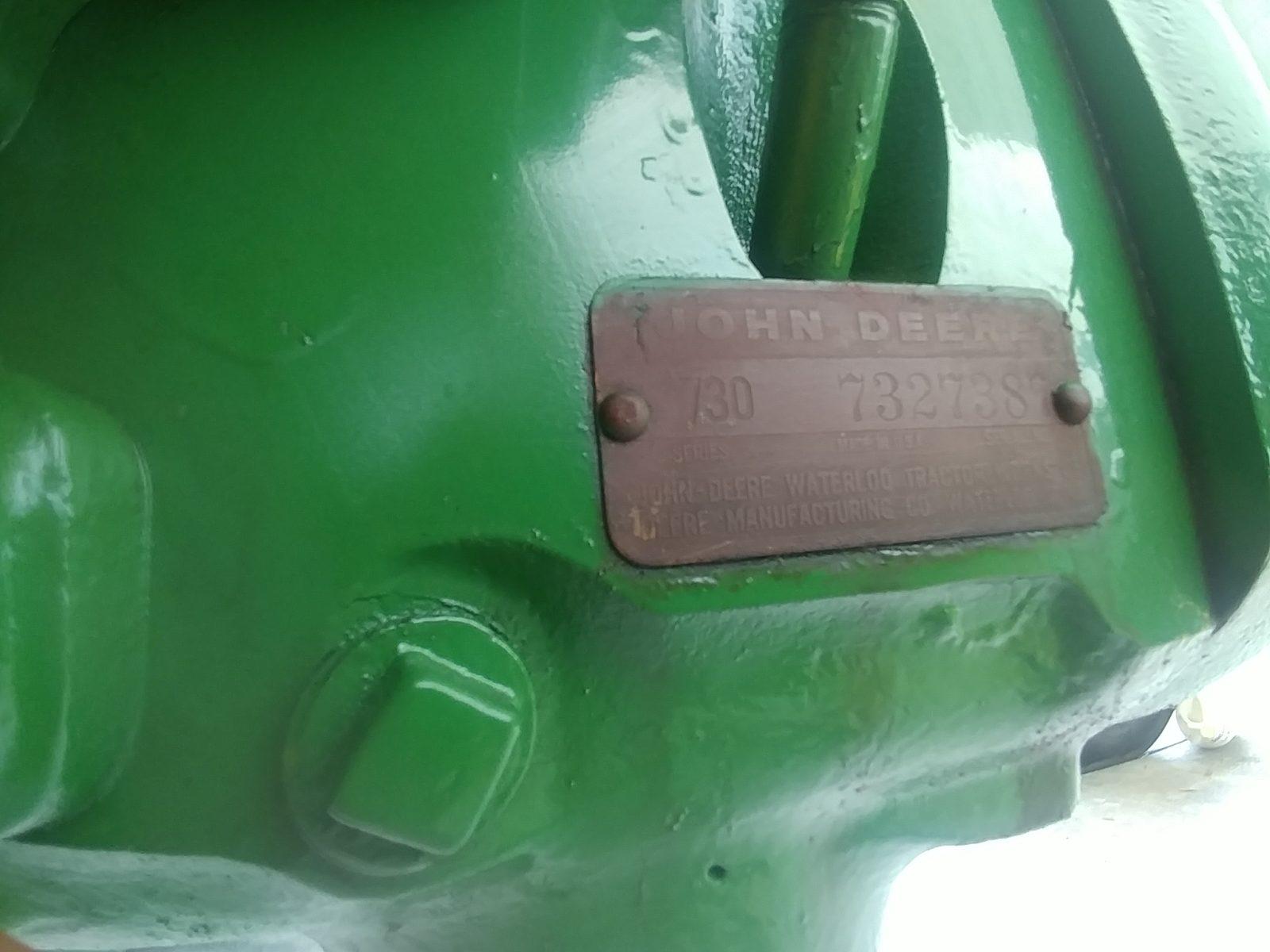 John Deere 730 Tractor, s/n 730-7327387: Diesel, Power Steering, Wide Front