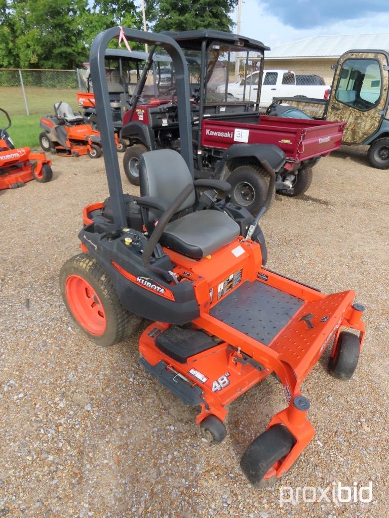 Kubota Z122E Zero-turn Mower, s/n 17704: Gas Eng., 48" Deck, Meter Shows 24