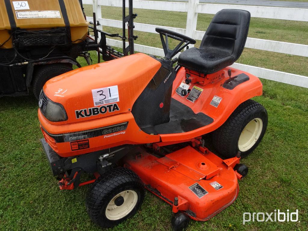 Kubota G2160 Riding Mower, s/n 12809: 60" Cut, Diesel, Meter Shows 857 hrs