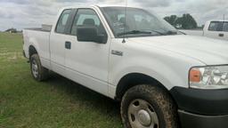 2008 FORD F150 EXTENDED CAB FWD, 4 DOOR, WHITE, 153,779mi.  s/n 1FTRX14W68F