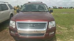 2010 FORD EXPLORER SUV MFWD, BURGANDY, 201,673mi. s/n 1FMEU7DEXAUA98775