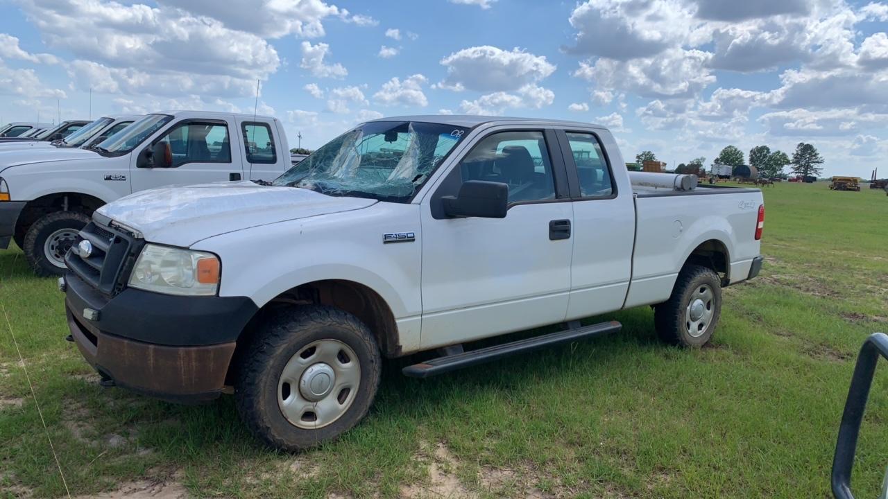 2008 FORD F150 EXTENDED CAB PICK UP, WHITE, MFWD, INOPERABLE,  s/n 1FTRX14W