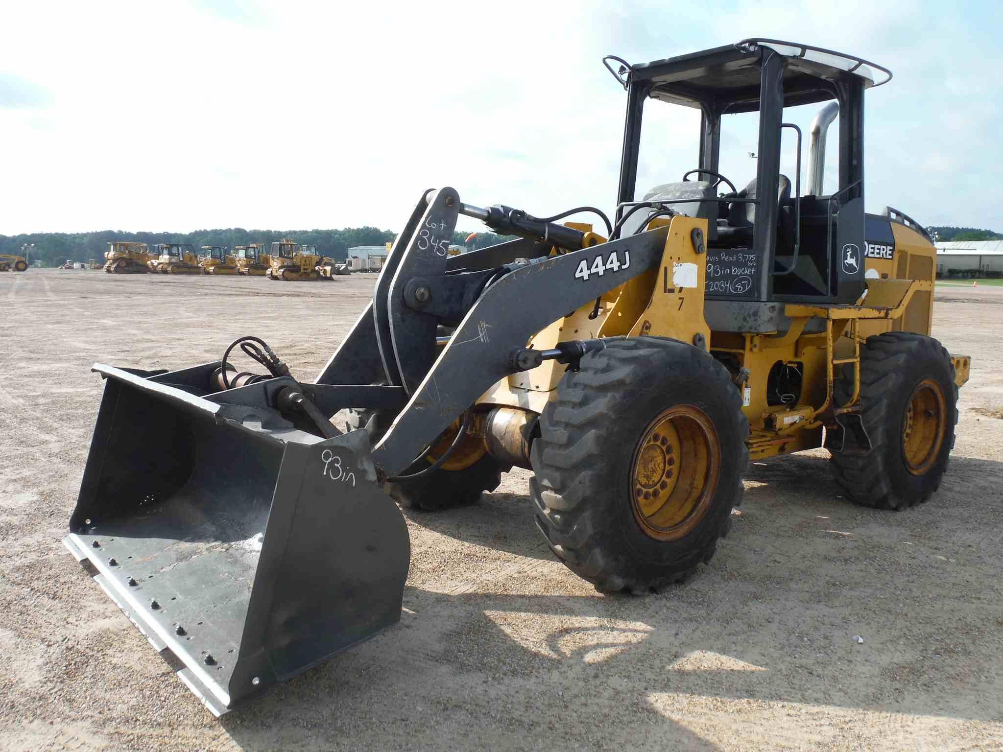 John Deere 444J Rubber-tired Loader, s/n DW444JZ593933: Canopy, Meter Shows