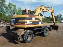 2002 Cat M312 Rubber-tired Excavator, s/n 6TL01762: C/A, Heat, Front Blade,