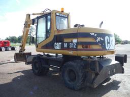 2002 Cat M312 Rubber-tired Excavator, s/n 6TL01762: C/A, Heat, Front Blade,