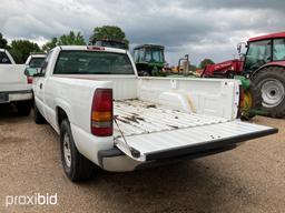 2003 GMC Sierra Pickup, s/n 1GTEC14V53Z161615 (Inoperable): 2wd, Auto, LWB,