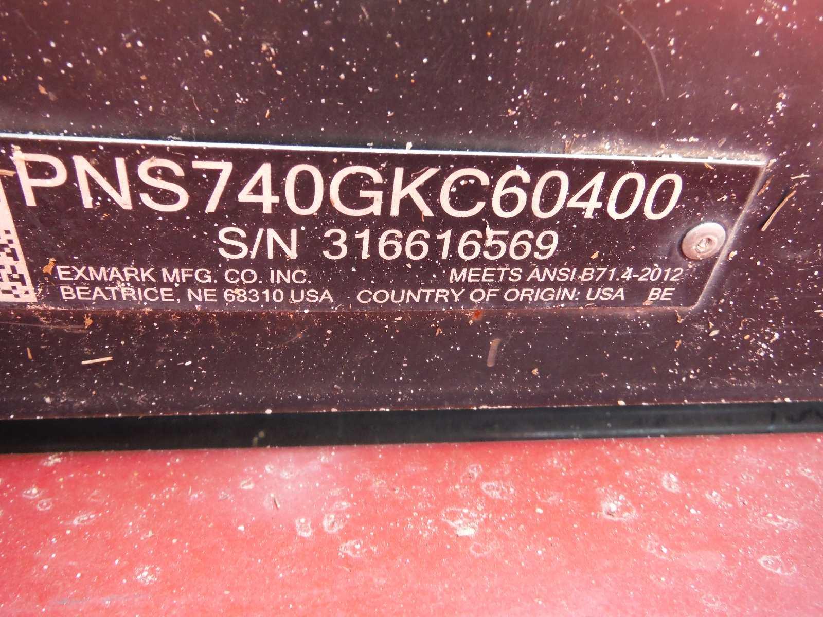 ExMark Pioneer S-Series Zero-turn Mower, s/n 316616569: 60" Cut, Kohler Gas