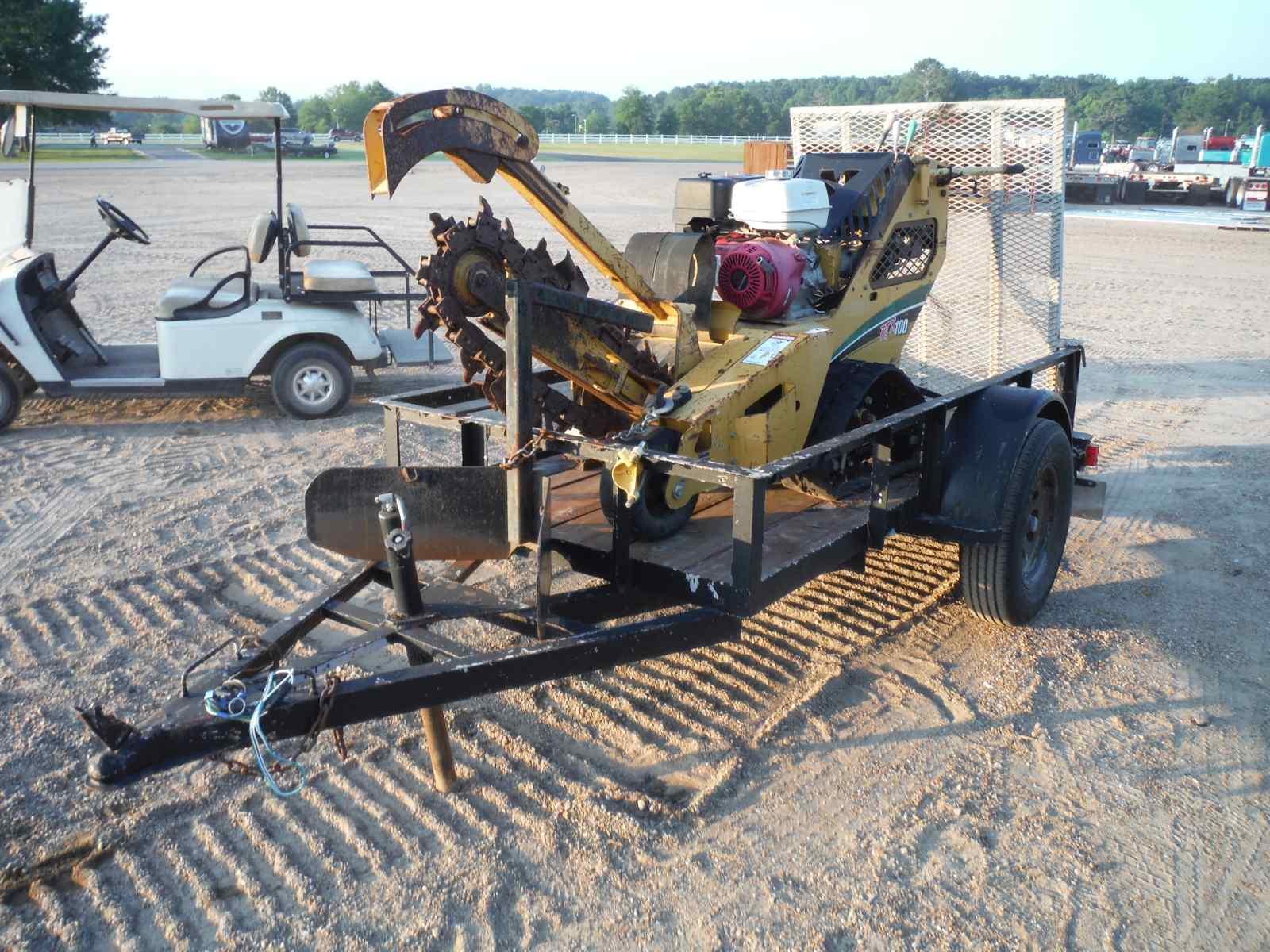 Vermeer RTX 100 Walk-behind Trencher, s/n 1UR9071R9B1001173 w/ Trailer (No