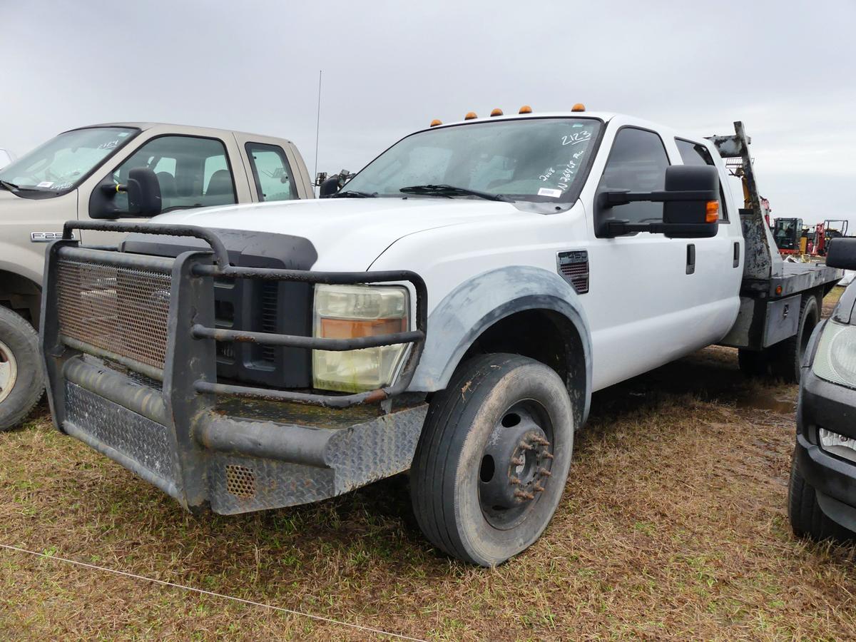 2008 Ford F450 Truck, s/n 1FDXW47R08ED60064: Flated, Powerstroke V8, Odomet