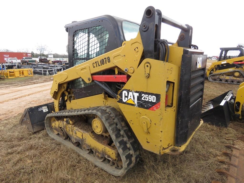 2016 Cat 259D Skid Steer, s/n FTL06513: Encl. Cab, GP Bkt., Meter Shows 251