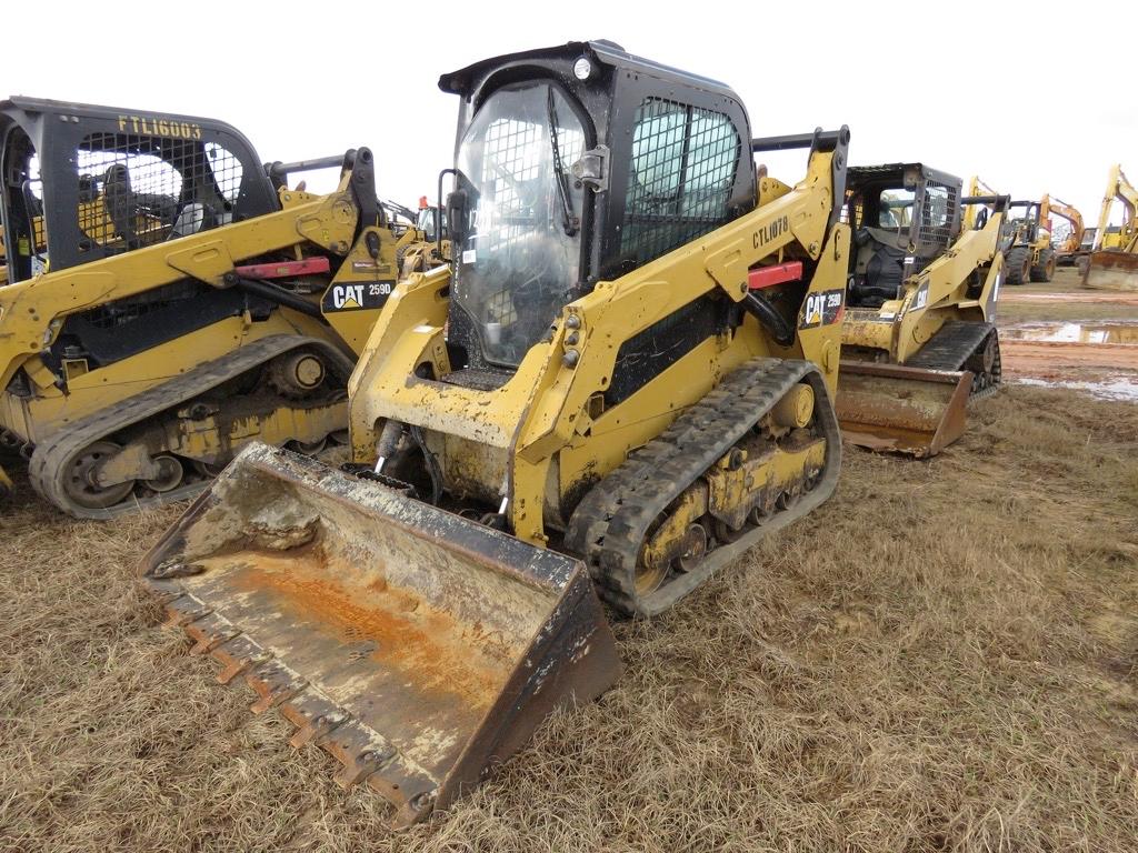 2016 Cat 259D Skid Steer, s/n FTL06513: Encl. Cab, GP Bkt., Meter Shows 251