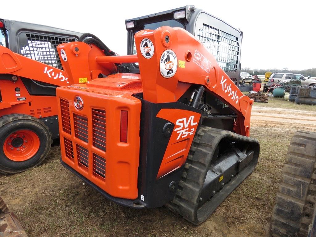 Kubota SVL75-2 Skid Steer, s/n 71105: No Bucket, Meter Shows 3 hrs