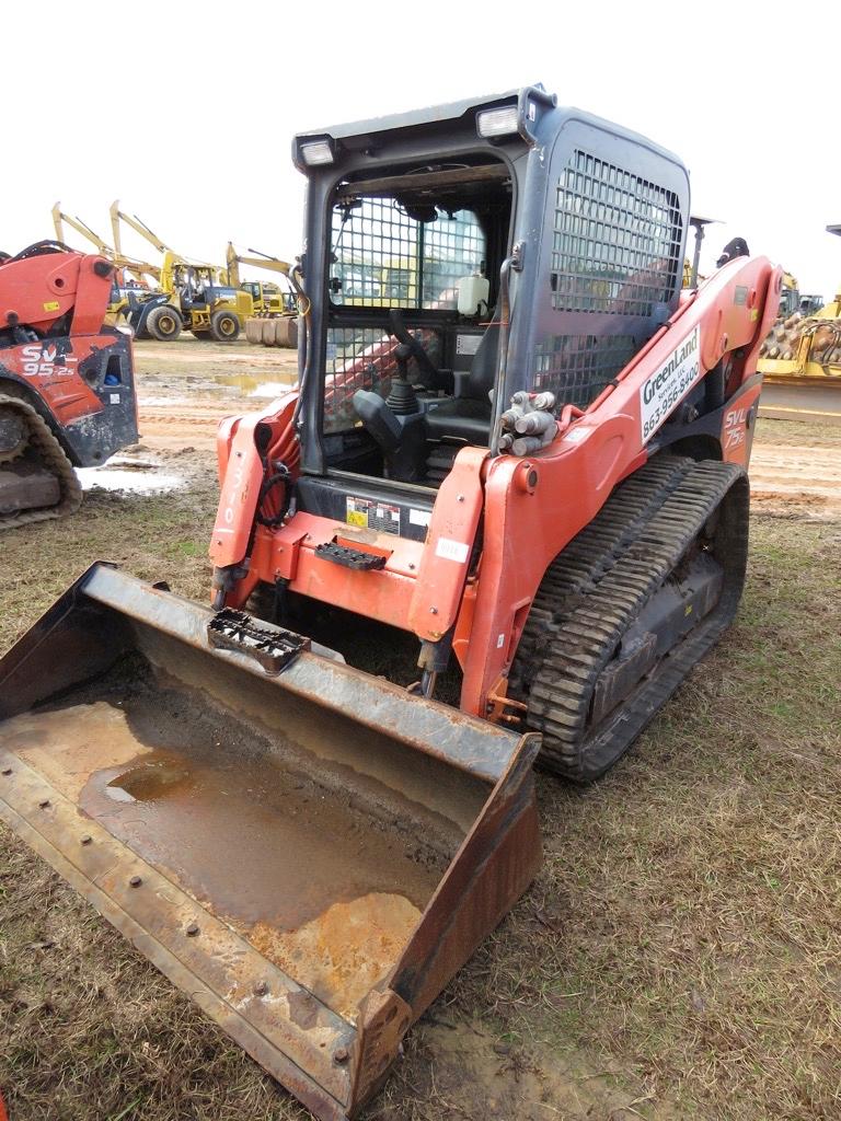 2019 Kubota SVL75-2 Skid Steer, s/n 39577: HFWC, Cab, High Flow, Rubber Tra